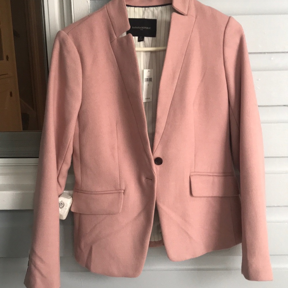 Pink blazer from Banana Republic